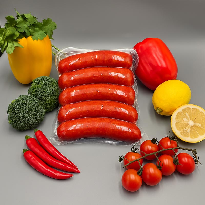 Паковање кобасица ПВДЦ вакуум скупљајућа кеса